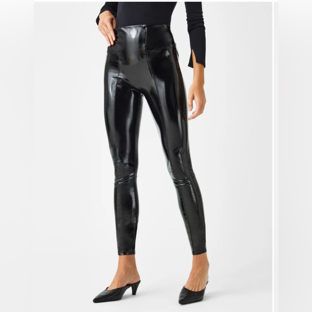 Spanx SPANXshape Faux Patent Leather Legging Size Large
